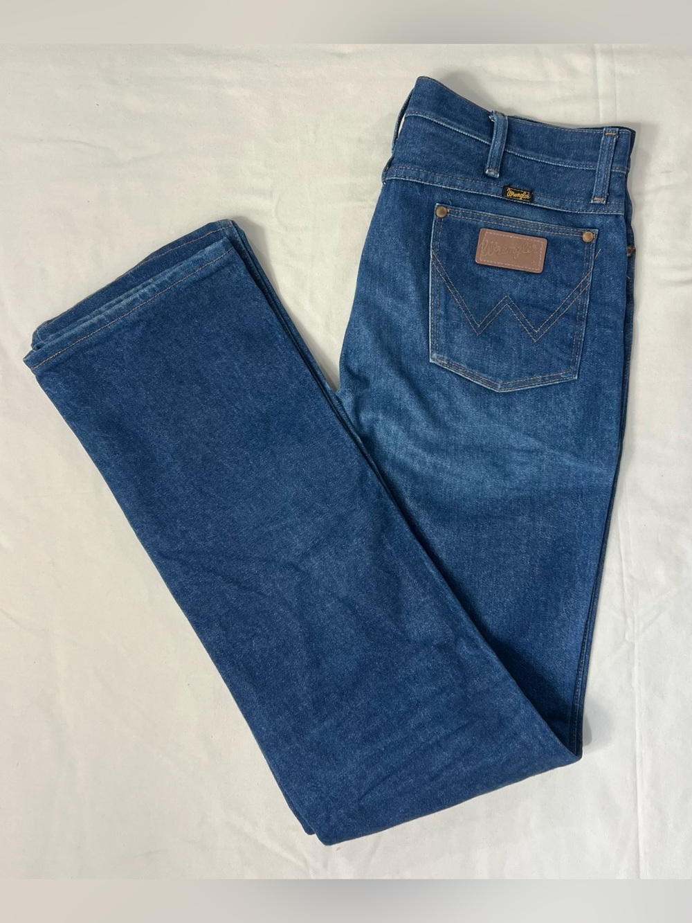 Vintage 1998 Wrangler 936 USA Made Rigid Denim Slim Fit Cowboy Cut 35 x 36